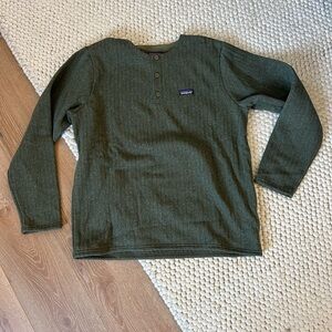 Patagonia Men's Better Sweater Henley Pullover Sz XL Industrial Green Rib Knit